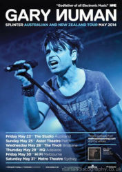 Gary Numan Splinter Tour Poster Australia